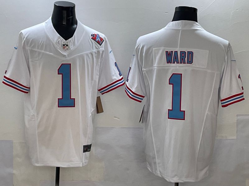 Men Tennessee Titans #1 Ward White Three generations 2025 Nike Limited NFL Jersey style 1->tennessee titans->NFL Jersey
